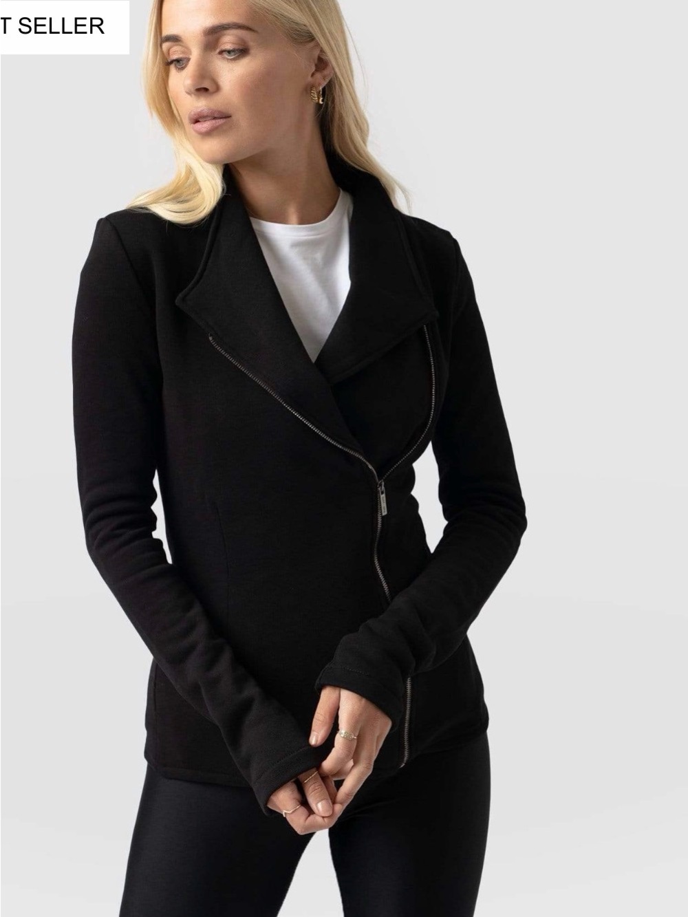 Saint + Sophia Cotton Biker Jacket